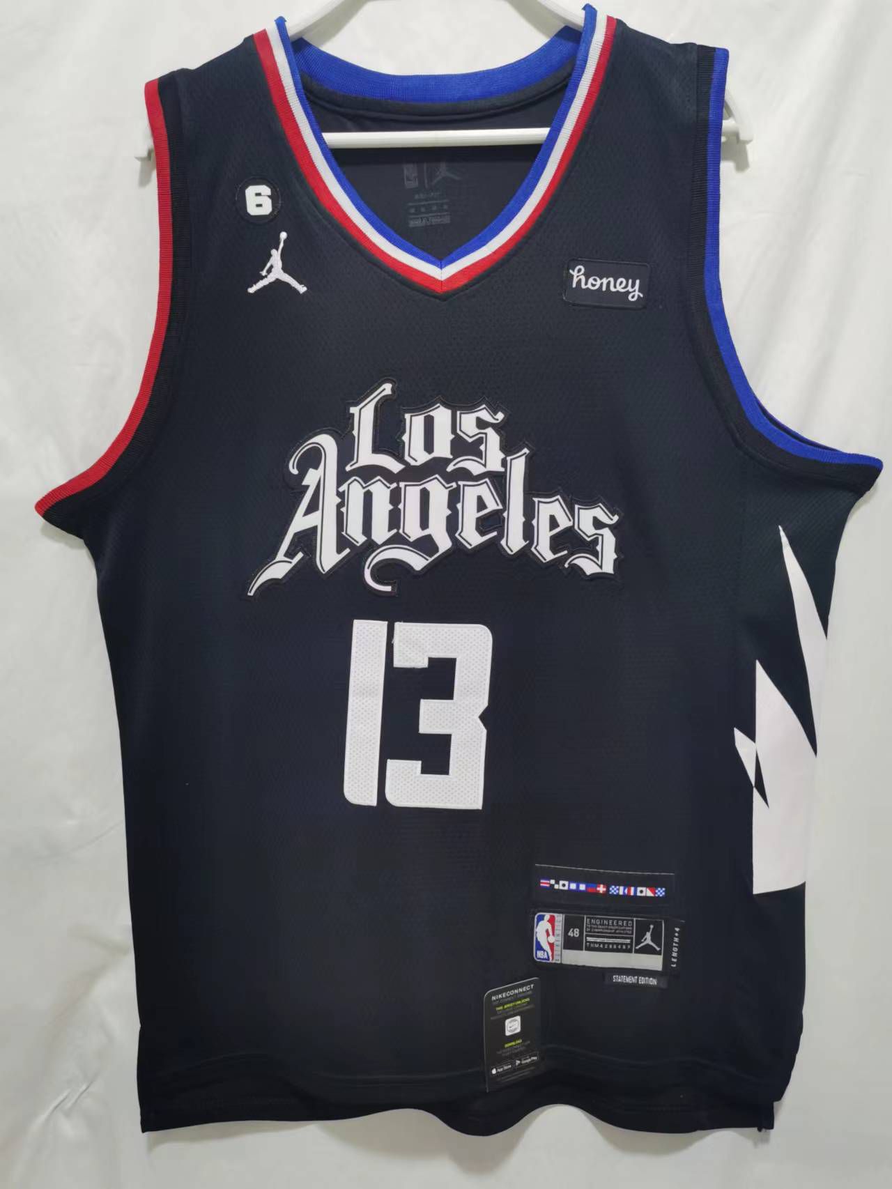 Men Los Angeles Clippers #13 George Black Season 22-23 NBA Jersey->phoenix suns->NBA Jersey